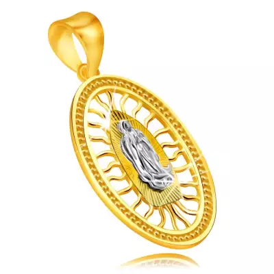 585 kombinált arany medál - imádkozó Szűz Máriát ábrázoló medál