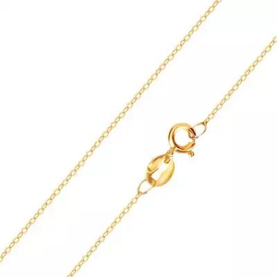 Finom lánc 375 sárga aranyból - függőlegesen összekötött ovális láncszemek, 450 mm