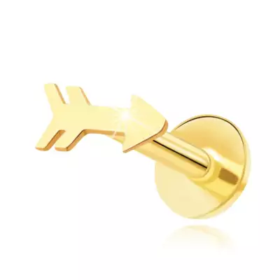 14K arany labret ajkakhoz és az állhoz - sima nyíl sziluettje