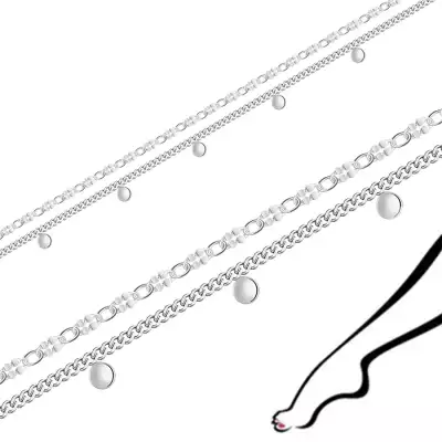 Bokalánc szett 925 ezüstből – lapos korongok, két lánc