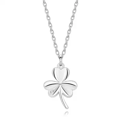 925 ezüst nyaklánc - szívecske, átlátszó briliánssal