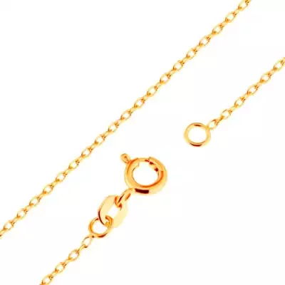 Nyaklánc 9K sárga aranyból - sima, ovális szemek, Rolo minta, 500 mm