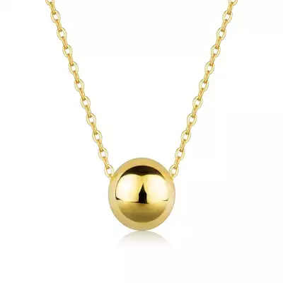 9K sárga arany nyaklánc - sima golyó, finom láncon