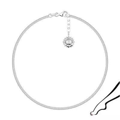 925 ezüst bokalánc - napraforgó motívum, kerek lánccal