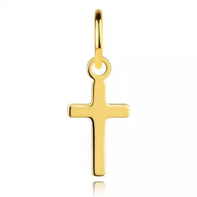 585 sárga arany medál  - lapos latin kereszt, erősen fényes felület