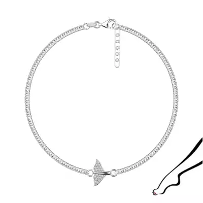 925 ezüst bokalánc- bálna farok, átlátszó cirkóniák