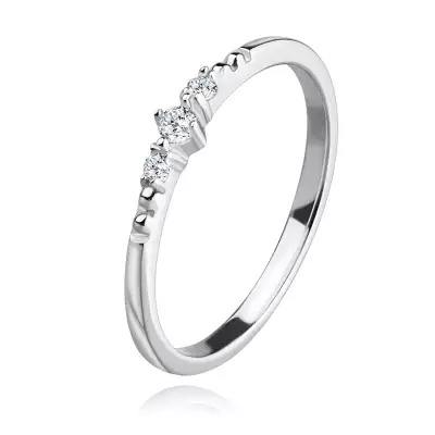 925 ezüst gyűrű - kerek cirkóniák, félgömbök, vékony vállak - Nagyság_ 51