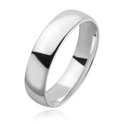 925 Ezüst karikagyűrű - sima, enyhén domború vállak, 5 mm - Nagyság_ 52