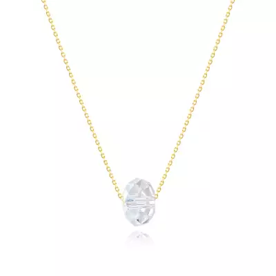 585 sárga arany nyaklánc - Swarovski kristály szivárványos tükröződéssel