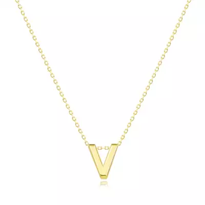 9K sárga arany nyaklánc - dupla, nagy nyomtatott V betűvel