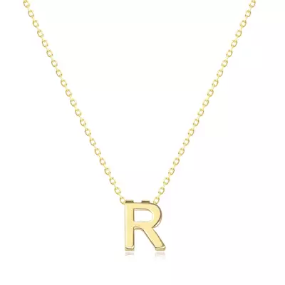 9K sárga arany nyaklánc - dupla, nagy R betűvel