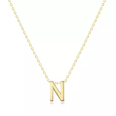 9K sárga arany nyaklánc - dupla, nagy N betűvel