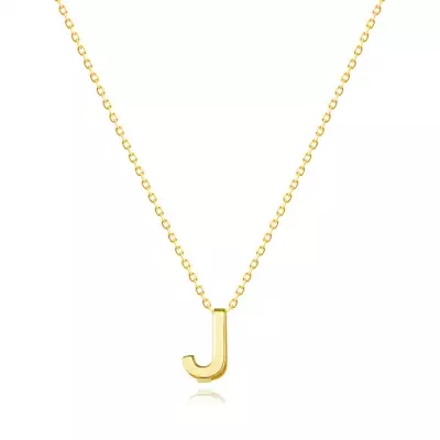 9K sárga arany nyaklánc - dupla, nagy J betűvel