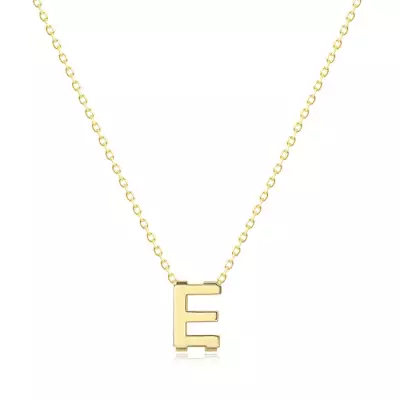 9K sárga arany nyaklánc - dupla, nagy nyomtatott E betűvel