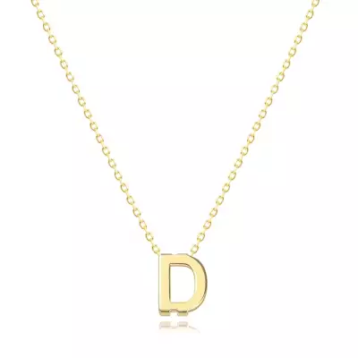 9K sárga arany nyaklánc - dupla, nagy D betűvel