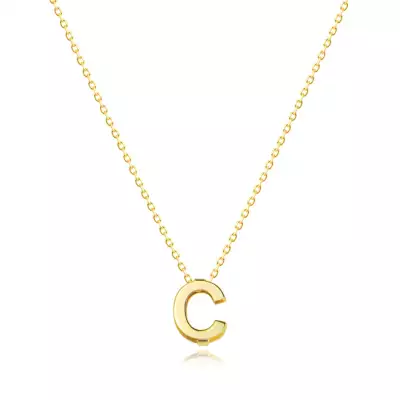 9K sárga arany nyaklánc - dupla, nagy C betűvel