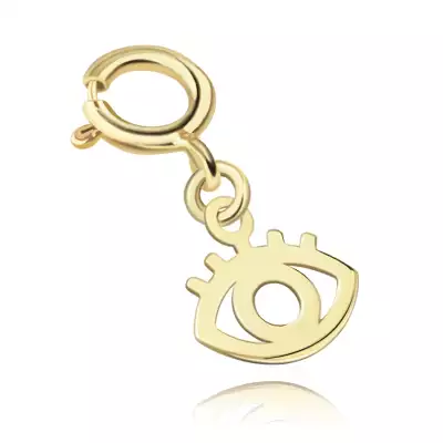  375 sárga arany levehető karkötő medál - védőszem pillákkal