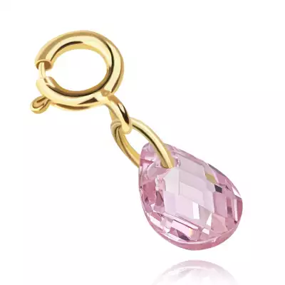 375 sárga arany levehető medál - gyűrűs cirkónia könnycsepp