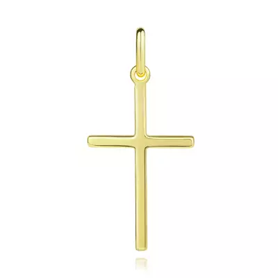 925 ezüst medál - arany színű latin kereszt, szögletes vállak
