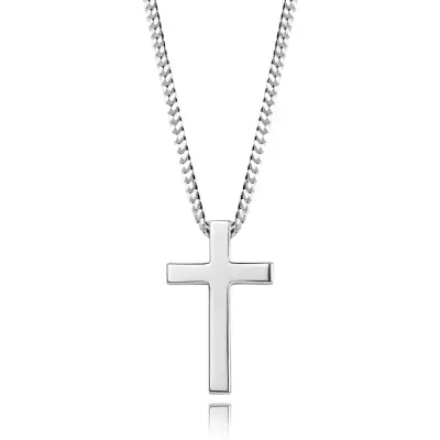 925 ezüst nyaklánc - jellegzetes latin kereszt, széles lánc