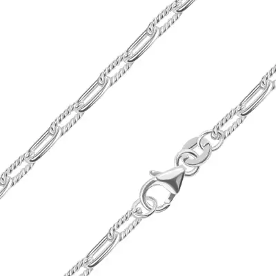 925 ezüst lánc – felváltva összekapcsolt sima és spirális láncszemek