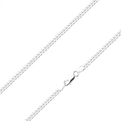 925 ezüst lánc - ferde ovális láncszemek, szélesség 3,5 mm, hossz 550 mm