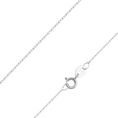 375 fehér arany lánc - lapított ovális láncszemek, 420 mm