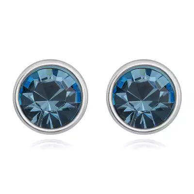 925 ezüst fülbevaló - Swarovski kristály akvamarin színben