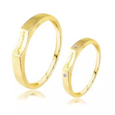 585 sárga arany gyűrűk - a mélyedésben 