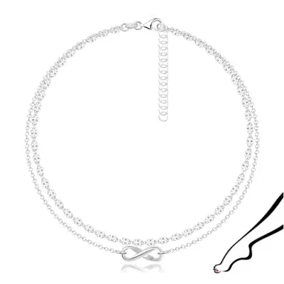 925 ezüst bokalánc - dupla lánc, végtelen szimbólum