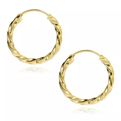 14 karátos arany fülbevaló spirális kör 