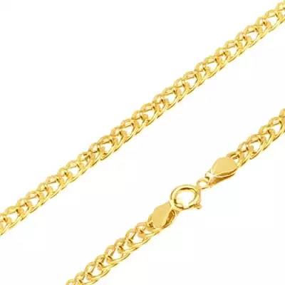 Nyaklánc 14K sárga aranyból - csillogó vastagabb ellipszis szemek, 500 mm