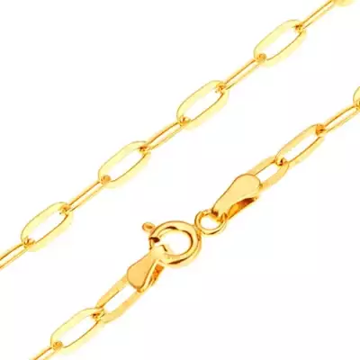 Karkötő 14K sárga aranyból - hosszúkás sima szemek 190 mm