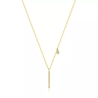 14 karátos arany nyaklánc két medállal és briliánsokkal