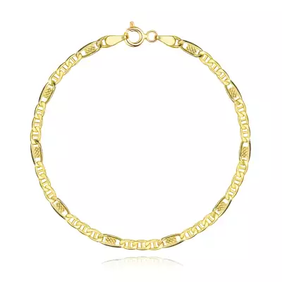 14 karátos arany karkötő hálós mintával és ovális szemekkel