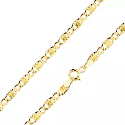 14 karátos arany lánc hálós mintával, 500 mm