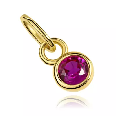 9 karátos arany medál rózsaszín-lila cirkónia sima foglalatban