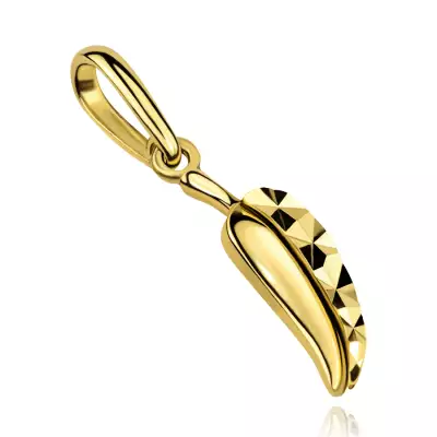 9K arany medál hullámos levél gyémántvágással