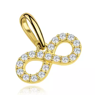 9 karátos arany medál végtelen szimbólummal és cirkóniákkal