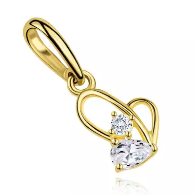 9 karátos arany medál, összekötött cseppekkel, cirkóniákkal