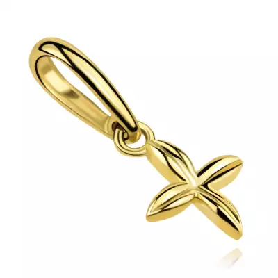 9 karátos sárgaarany virág medál négy szirommal