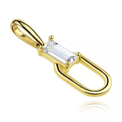 9 karátos arany medál bagett cirkóniával és hosszúkás szemmel