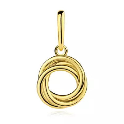 9 karátos sárgaarany medál, három összefonódó gyűrűvel
