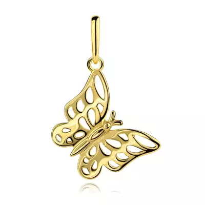 9 karátos arany medál pillangóval, faragott szárnyakkal