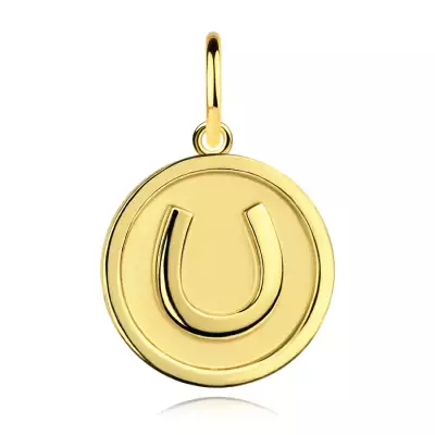 9 karátos sárgaarany medál patkó motívummal