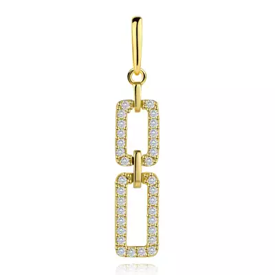 9 karátos arany medál dupla szemmel és átlátszó cirkóniiákkal