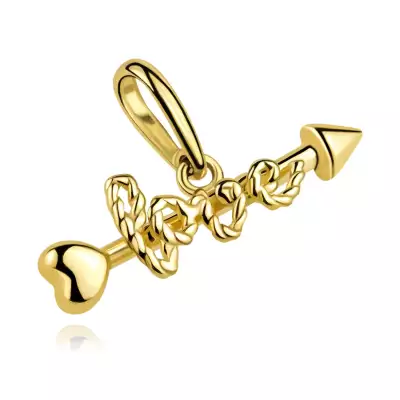 9K sárgaarany medál Ámor nyila szerelem felirattal