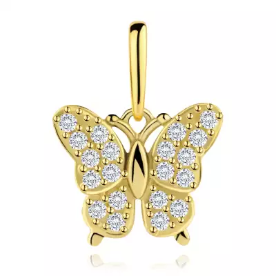 9 karátos sárgaarany medál cirkónia pillangóval