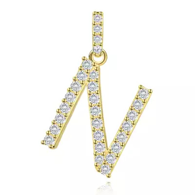 9 karátos sárga arany medál N betűvel és cirkóniával