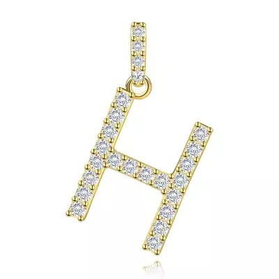 9 karátos sárga arany medál H betűvel és cirkóniával